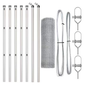 vidaXL Bodenmontierter Sechseckzaun 10 x 0,4 m Verzinkter Stahl Silber