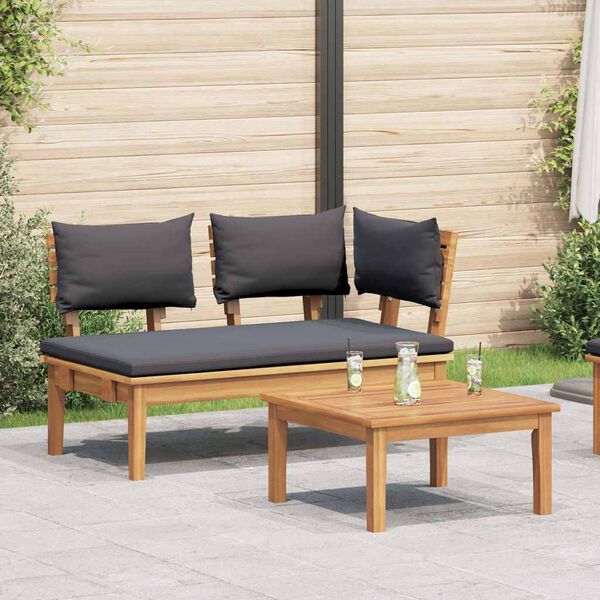 vidaXL Gartenbank 2 pcs Braun Massivholz Teak
