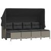 vidaXL 5-tlg. Garten-Sofagarnitur mit Kissen Hellgrau Poly Rattan