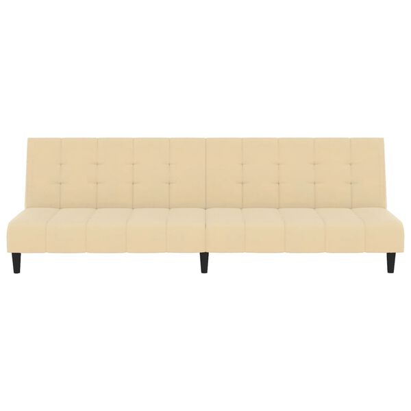 vidaXL Schlafsofa 2-Sitzer Creme Samt