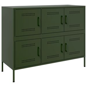 vidaXL Sideboard Olivgr&uuml;n 100,5x39x79 cm Stahl