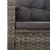 vidaXL 2-tlg. Garten-Lounge-Set mit Kissen Grau Poly Rattan