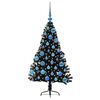 vidaXL Künstlicher vorbeleuchteter Weihnachtsbaum Schwarz 120 cm PVC