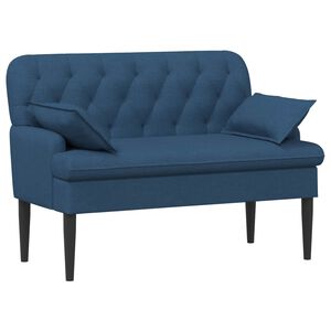vidaXL Zweisitzer mit Knopfheftung Blau 111 x 68 x 80 cm Stoff