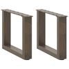 vidaXL Couchtischbeine U-Form 2 Stk. Naturstahl 30x(30-31) cm Stahl