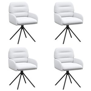 vidaXL Drehstuhl Esszimmer 4 stk. Kunstleder Wei&szlig; 59 x 59,5 x 90 cm