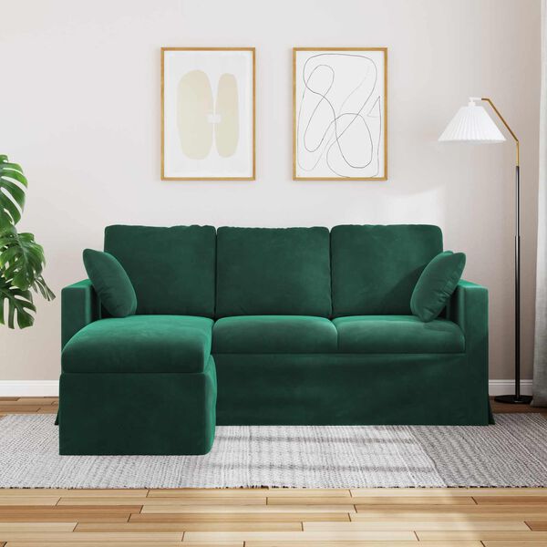 vidaXL Sofa Dunkelgr&uuml;n