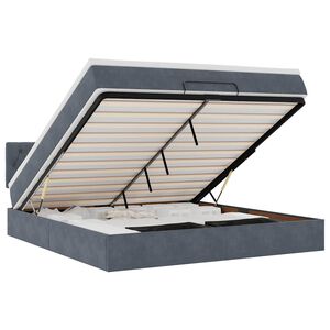 vidaXL Ottoman-Bett mit Matratze Dunkelgrau 160x200 cm Samt