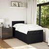 vidaXL Boxspringbett mit Matratze Schwarz 90x200 cm Samt