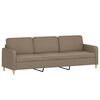 vidaXL 3-Sitzer-Sofa mit Kissen Taupe 210 cm Stoff