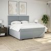 vidaXL Boxspringbett mit Matratze Hellgrau 180x200 cm Stoff