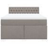 vidaXL Boxspringbett mit Matratze Taupe 140x190 cm Stoff