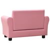 vidaXL Kindersofa mit Hocker Rosa Kunstleder