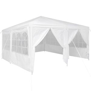 vidaXL Party-Zelt Wei&szlig; 400 x 400 x 266 cm Polyethylen