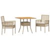 vidaXL Garten Essgruppe 3 pcs Beige Poly-Rattan