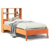 vidaXL Massivholzbett mit Regal ohne Matratze Wachsbraun 75x190 cm
