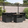 vidaXL Garten-Sofa-Set mit Kissen 7 pcs Schwarz