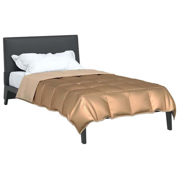 vidaXL Sommerdecke Gold 135 x 220 cm Satin und Mikrofaser