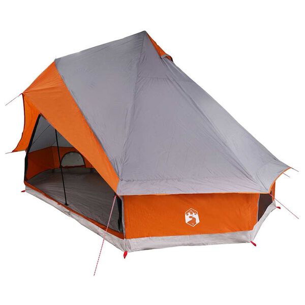vidaXL Familien-Tipi-Zelt mit Dach Grau und Orange 400 x 346 x 250 cm