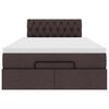 vidaXL Ottoman-Bett mit Matratze & LEDs Dunkelbraun 120x190 cm Stoff