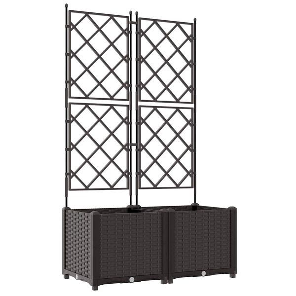 vidaXL Garten-Pflanzgef&auml;&szlig; 2 pcs Braun 80 x 40 x 143 cm Stahl