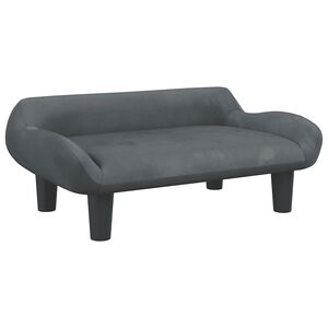 vidaXL Kindersofa Dunkelgrau 70x40x24 cm Samt