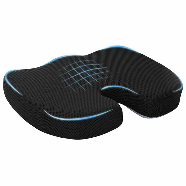 vidaXL Kopfkissen mit Kissen Schwarz 46 x 38 x 8 cm Netzgewebe