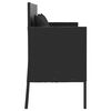 vidaXL Gartenbank mit Kissen Schwarz Poly Rattan