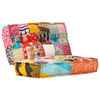 vidaXL Pouf 100x100x20 cm Patchwork Stoff