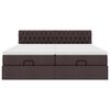 vidaXL Ottoman-Bett mit Matratzen & LEDs Dunkelbraun 160x200 cm Stoff
