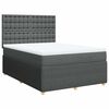 vidaXL Boxspringbett mit Matratze Dunkelgrau 140x200 cm Stoff