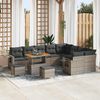 vidaXL Garten-Sofa-Set mit Kissen mit Speicher 12 pcs Grau