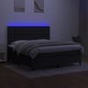 vidaXL Boxspringbett mit Matratze & LED Schwarz 160x200 cm Stoff