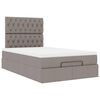 vidaXL Ottoman-Bett mit Matratze & LEDs Taupe 120x190 cm Stoff
