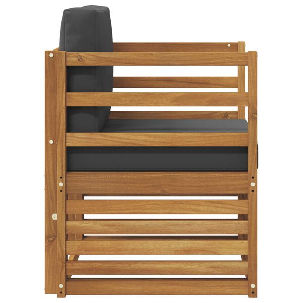 vidaXL Outdoor-Sofagarnitur Massives Akazienholz und Polyester Natur