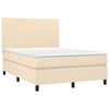 vidaXL Boxspringbett mit Matratze & LED Creme 140x200 cm Stoff