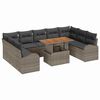 vidaXL Garten-Sofa-Set mit Kissen 10 pcs Grau