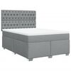 vidaXL Boxspringbett mit Matratze Hellgrau 140x190 cm Stoff