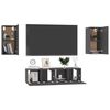 vidaXL 4-tlg. TV-Schrank-Set Grau Holzwerkstoff