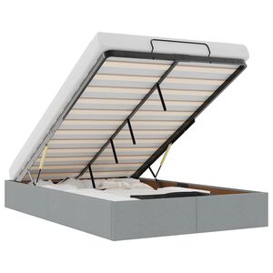 vidaXL Ottoman-Bett ohne Matratze Hellgrau 120x200 cm Stoff