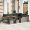 vidaXL Garten-Sofa-Set mit Kissen 13 pcs Grau Poly Rattan