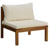vidaXL Modulares Mittelsofa mit Cremewei&szlig;en Kissen Akazienholz