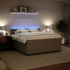 vidaXL Boxspringbett mit Matratze Hellgrau 180x200 cm Samt