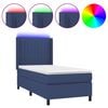 vidaXL Boxspringbett mit Matratze & LED Blau 90x200 cm Stoff
