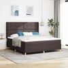 vidaXL Boxspringbett mit Matratze Dunkelbraun 180 x 200 cm Stoff