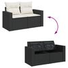 vidaXL Garten-Sofa-Set mit Kissen mit Speicher 8 pcs Schwarz und Creme