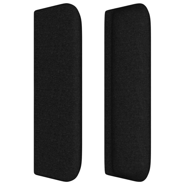 vidaXL Kopfteil mit Ohren Schwarz 183x16x78/88 cm Stoff