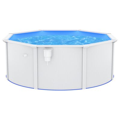 vidaXL Pool mit Stahlwand 360x120 cm Weiß