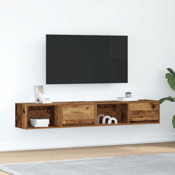 vidaXL TV-Schr&auml;nke 2 Stk. Altholz-Optik 80x31x25,5 cm Holzwerkstoff