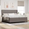 vidaXL LED Boxspringbett mit Matratze Taupe 200 x 200 cm Stoff
